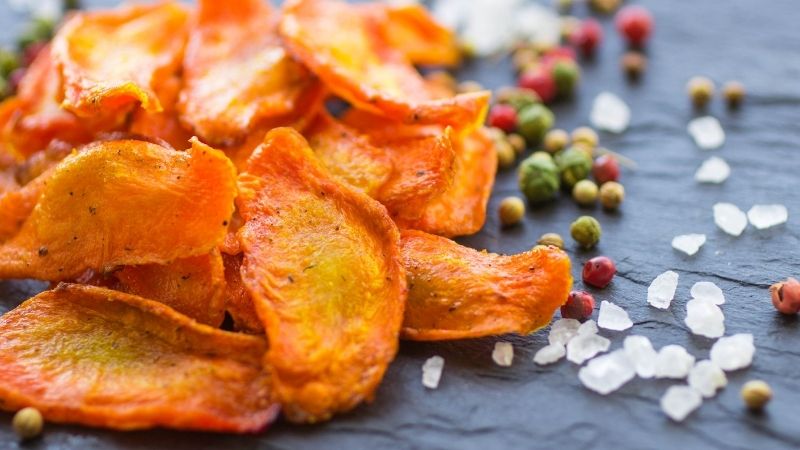 Homemade Spicy Baked Carrot Chips