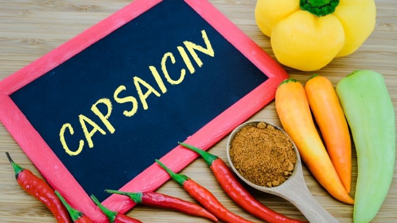 Capsaicin in chili peppers