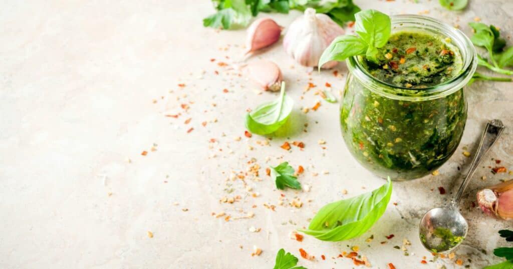 lot of spices in chimichurri