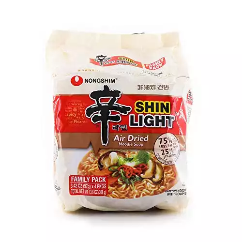 Nongshim Shin Light Air Dried Noodle Soup 3.42oz x 4 pkgs / Total 13.6oz
