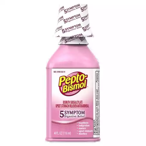 Pepto-Bismol Original Liquid 5 Symptom Relief including Upset Stomach & Diarrhea 4 Oz (Pack of 3)