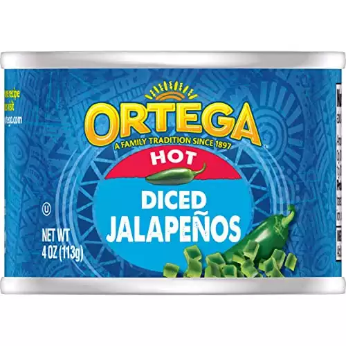 Ortega Peppers, Diced Jalapenos, Hot, 4 Ounce (Pack of 24)