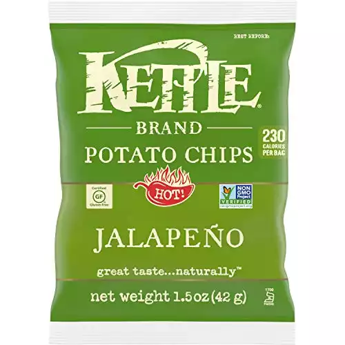 Kettle Brand Potato Chips, Jalapeno, Single-Serve 1.5 Ounce (Pack of 24)