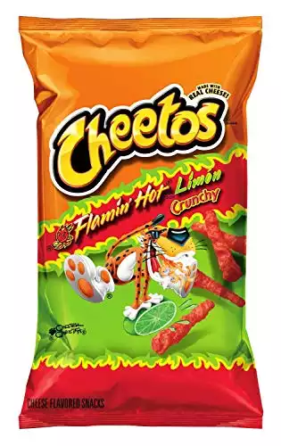 9oz Cheetos Flamin Hot Limon Crunchy (Flaming Hot Lime), Pack of 4