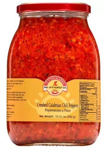 TuttoCalabria, Crushed Calabrian Chili Pepper, Paste / Spread, All Natural, Non-GMO, Product of Italy, Glass Club Pack, 33.5 oz