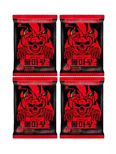 the spiciest instant noodles, mukbang, bullmawang, the devil of fire (117g x 4pack)