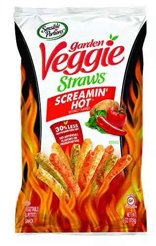 Sensible Portions Garden Veggie Straws, Screamin' Hot, 6 Oz (Pack of 6)