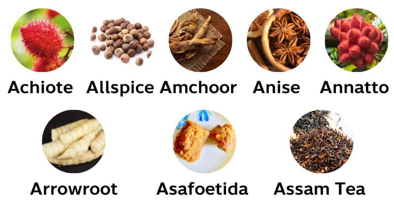 Spices start with A