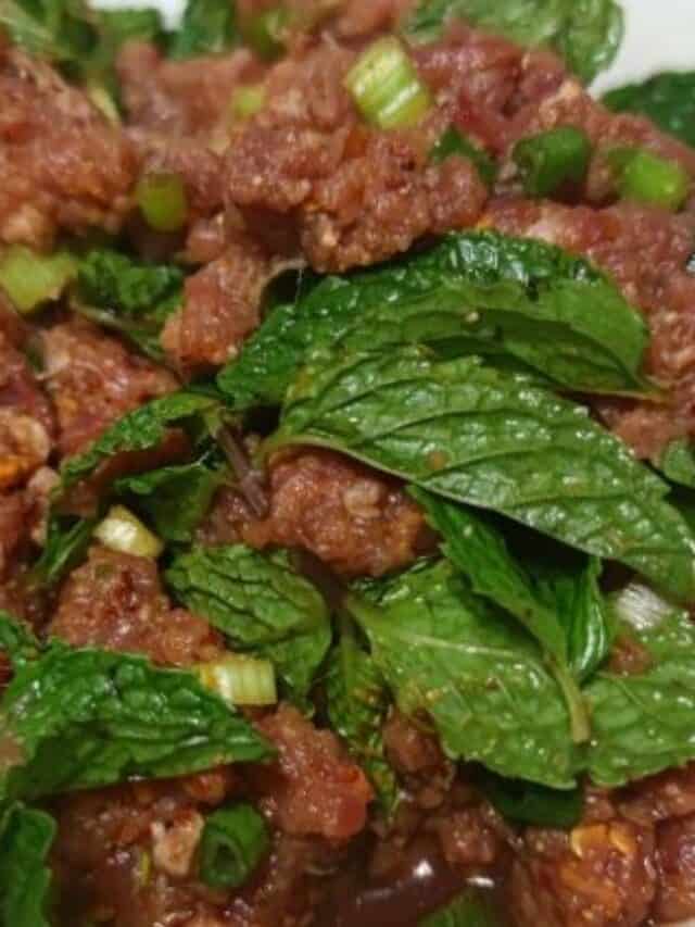Larb Diib (Raw Beef Salad)