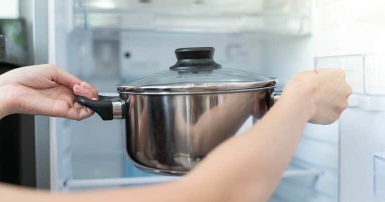 can you put a hot pot in the fridge