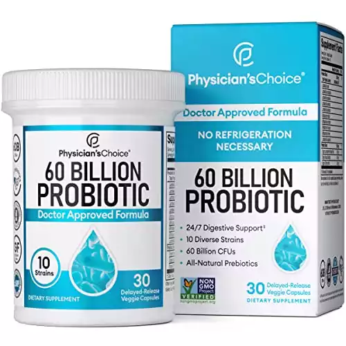 Physician's CHOICE Probiotics 60 Billion CFU - 10 Strains + Organic Prebiotics - Digestive & Gut Health